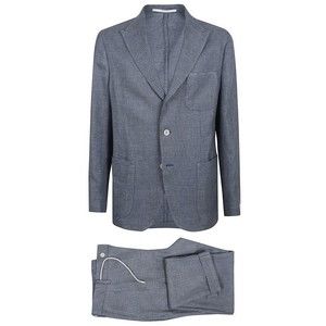Eleventy Tailored Grey Check Suit With Notch Lapel - NWT